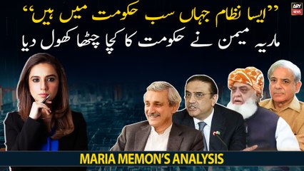 "Aisa Nizam Jaha Sab Hukumat Mai Hain...," Maria Memon's critical analysis