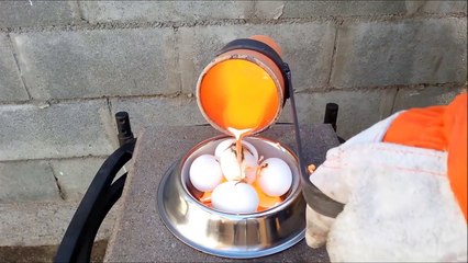 What happens When You Pour Molten Metal On Egg!