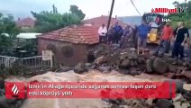 Aliağa’da dere taştı, sokaklar savaş alanına döndü
