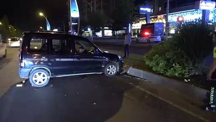 Çarptığı ağacı yerinden söküp karşı şeride geçti: 1 yaralı