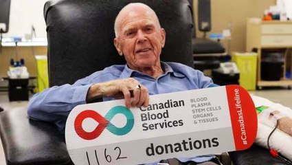 90-year-old man sets all-time record with final 1,162nd blood donation