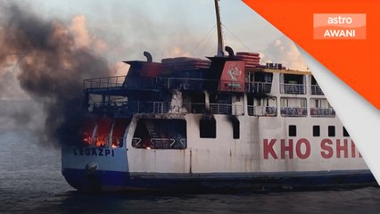 Feri Filipina bawa 120 penumpang, anak kapal terbakar