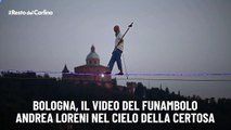 Bologna, il video del funambolo Andrea Loreni nel cielo della Certosa