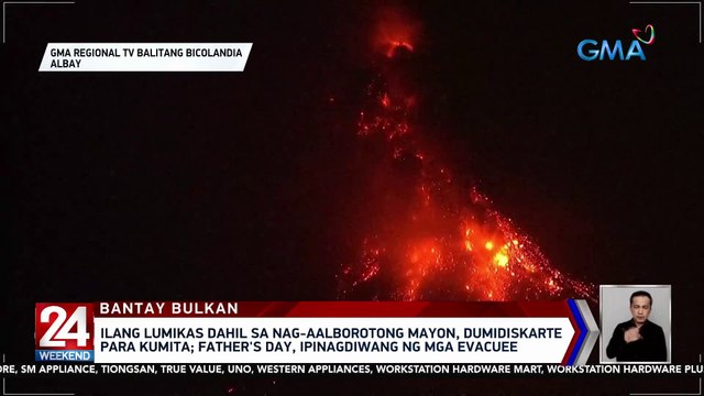 Ilang lumikas dahil sa nag-aalborotong mayon, dumidiskarte para kumita; Father's Day, ipinagdiwang ng mga evacuee | 24 Oras Weekend