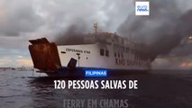 120 pessoas salvas de ferry em chamas nas Filipinas
