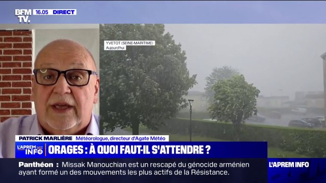 Orages: Les quantités de pluie sont vraiment exceptionnelles. Inévitablement, il y aura ce risque d'inondation observe Patrick Marlière, météorologue et directeur d'Agate Météo
