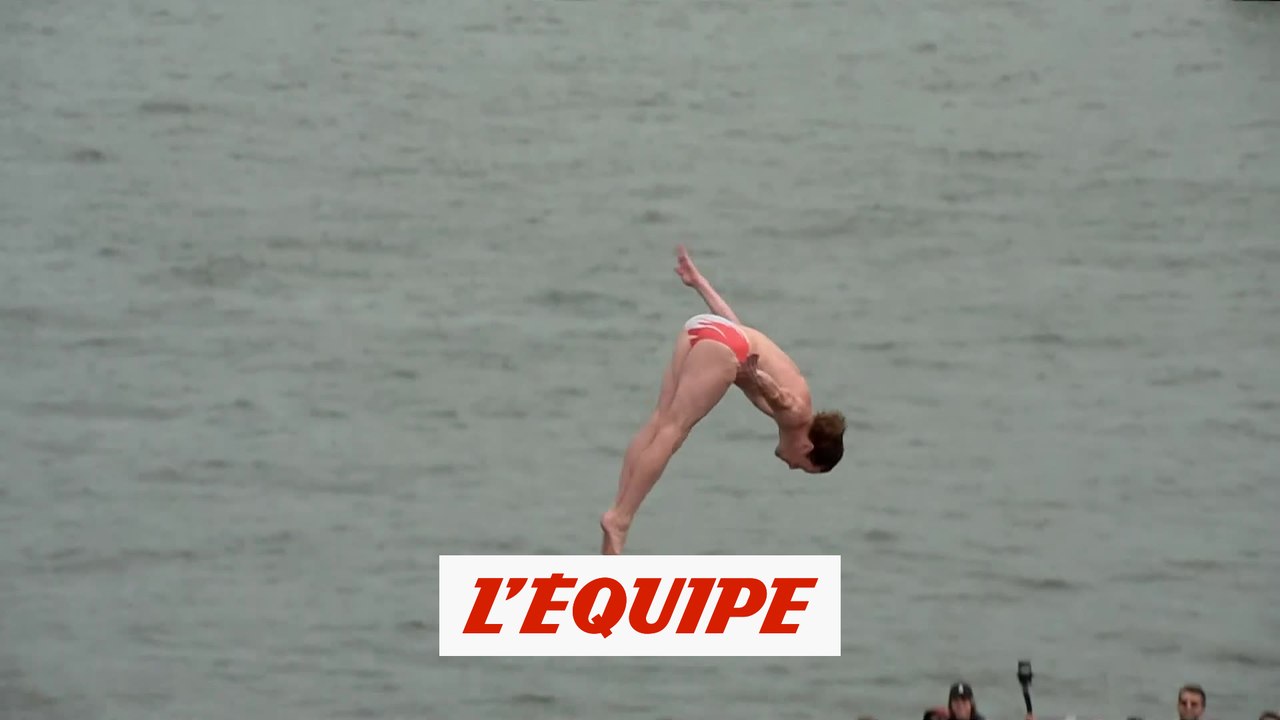 Gary Hunt 4e du Red Bull Cliff Diving de Paris - Natation - plongeon extrême