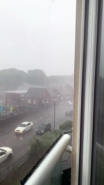 Heavy rain and thunderstorms sweep over Sheffield