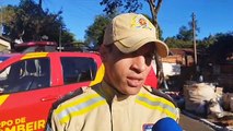 Entrevist com o Tenente Tiago Alves, do 6º SGBI, sobre incêndio em residência no Parque San Marino