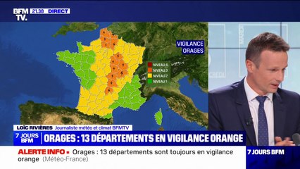 Orages: 13 départements toujours placés en vigilance orange