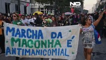 شاهد: المئات في مسيرة لإضفاء الشرعية على الماريخوانا في ساو باولو بالبرازيل