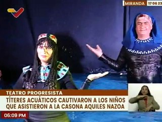 Títeres acuáticos cautivan a los niños que asistieron a la función en la casa Aquiles Nazoa