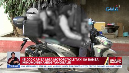 45,000 cap sa mga motorcycle taxi sa bansa, iminumungkahing tanggalin | UB