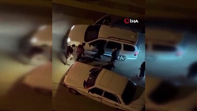 Başkentte sokak ortasında dört araçla yol kesip böyle darp ettiler