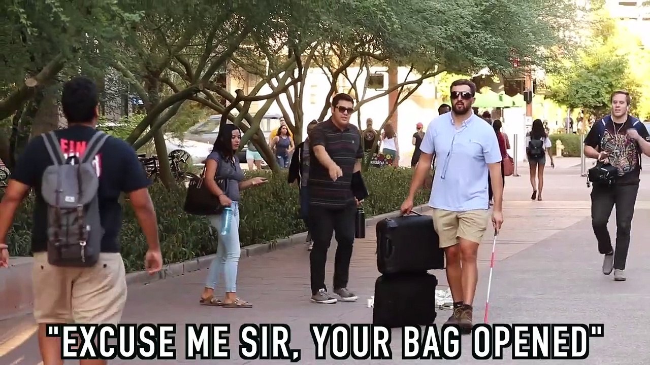 BLIND MAN DROPPING $1,000,000 PRANK in Public