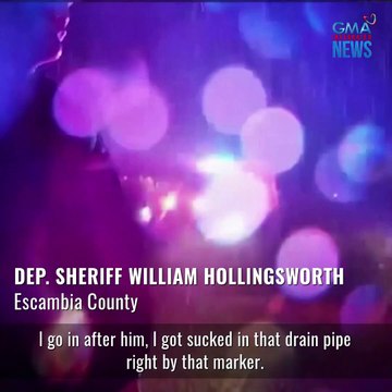 Pulis at motorista, hinigop ng drainage pipe! | GMA News Feed