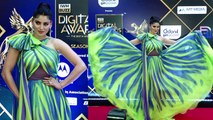 IWMBuzz Digital & OTT Awards 2023: Urvashi Rautela Neon Green Purple Gown Look Full Video । Boldsky