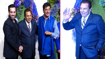 Karan Deol Drisha Acharya Reception: Dharmendra & Shatrughan Sinha Beautiful Video Viral! FilmiBeat