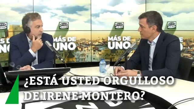 Alsina a Pedro Sánchez: ¿Está usted orgulloso de Irene Montero como Ministra de Igualdad?