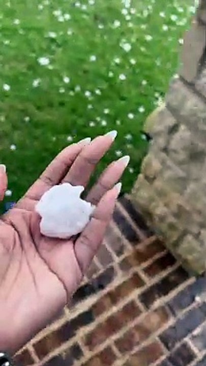 Large Hail Rains Down in Mesquite, Texas
