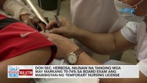 DOH Sec. Herbosa, nilinaw na tanging mga may markang 70-74% sa board exam ang mabibigyan ng temporary nursing license | GMA Integrated News Bulletin