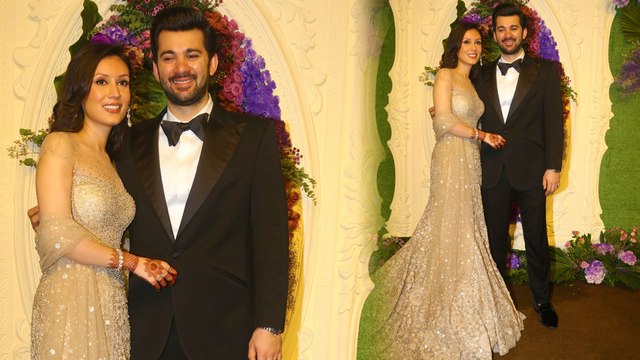 Karan Deol और Drisha Acharya का ग्रैंड वेडिंग रिसेप्शन पर दिखा खूबसूरत लुक