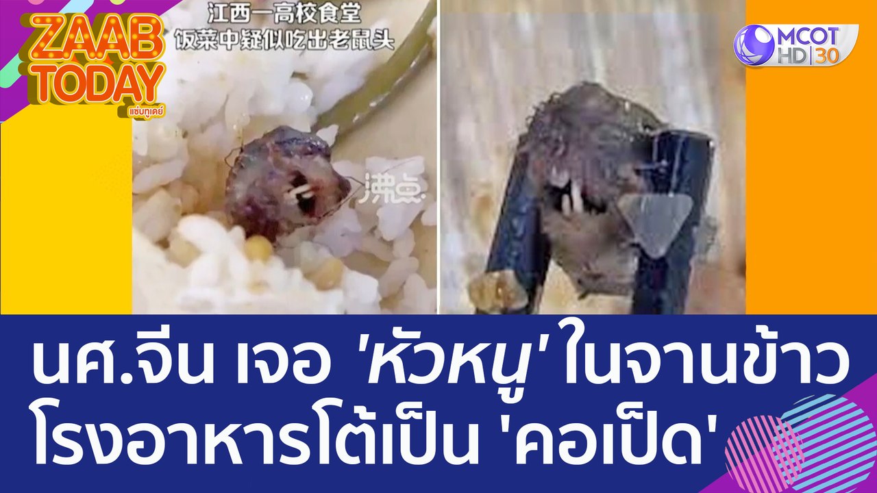 นศ.จีน แทบช็อก! เจอ 'หัวหนู' ในจานข้าว โรงอาหาร...