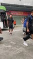 Azkals arrive at the Rizal Memorial Stadium for their friendly match vs. Chinese Taipei 