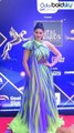 Urvashi Rautela Neon Green Purple Gown Look
