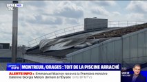 Seine-Saint-Denis: un bout du toit de la piscine de Montreuil arraché par les orages