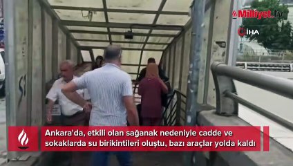Ankara'da sağanak etkili oldu; yollar göle döndü
