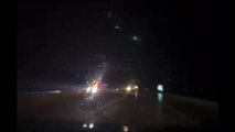 Lightning Strikes Near Kansas Roadway