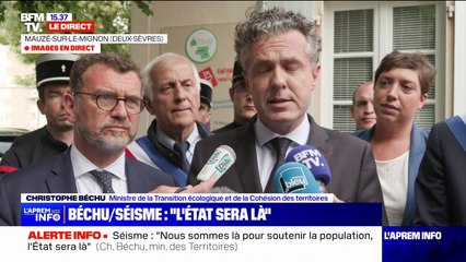 Christophe Béchu sur les lieux du séisme dans les Deux-Sèvres: "Environ 250 habitations classées en noir ou en rouge"