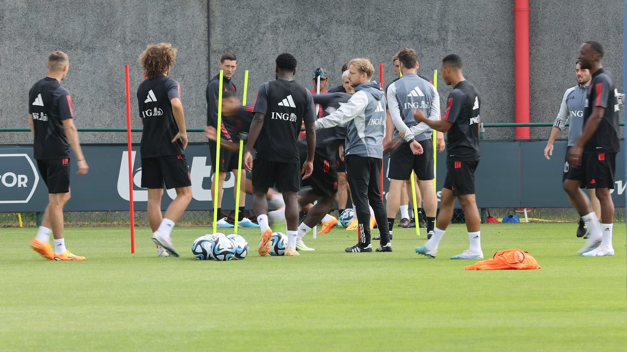 L'entrainement des Diables rouges avant le match en Estonie