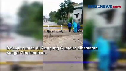 Banjir Terjang Dermaga dan Rumah Warga Akibat Luapan Sungai Cipalabuhan Sukabumi
