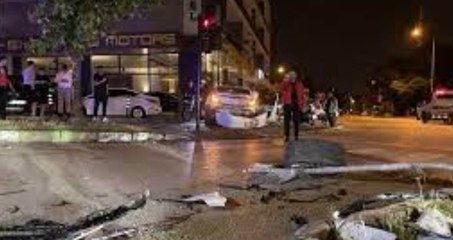 Yağışta bisikletle giderken çukura düştü