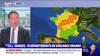 Download Video: Orages: 19 départements désormais en vigilance orange