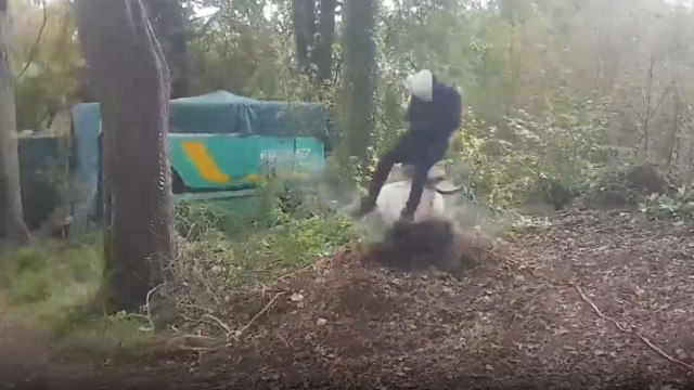 Thrill-seeking boy sits on a van's airbag for fun; gets catapulted through the air
