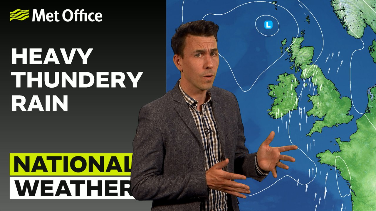 Met Office Evening Weather Forecast 19/06/23 - Heavy thundery rain and showers