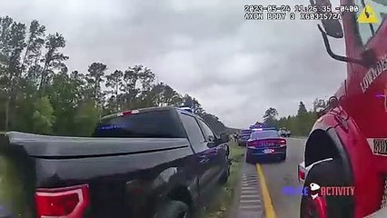 Car Launches Off Tow Truck Ramp in Lowndes County, Georgia