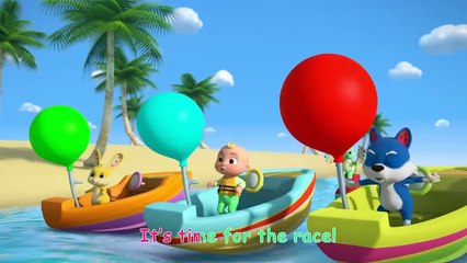 Balloon Boat Race _ CoComelon Animal Time _ Animals for Kids