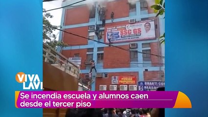 Se incendia escuela y alumnos se lanzan desde un tercer piso