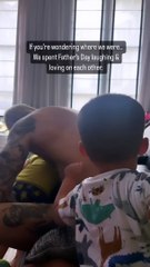 Une adoble séquence où l'on peut voir le père de famille profitait pleinement de ses fils