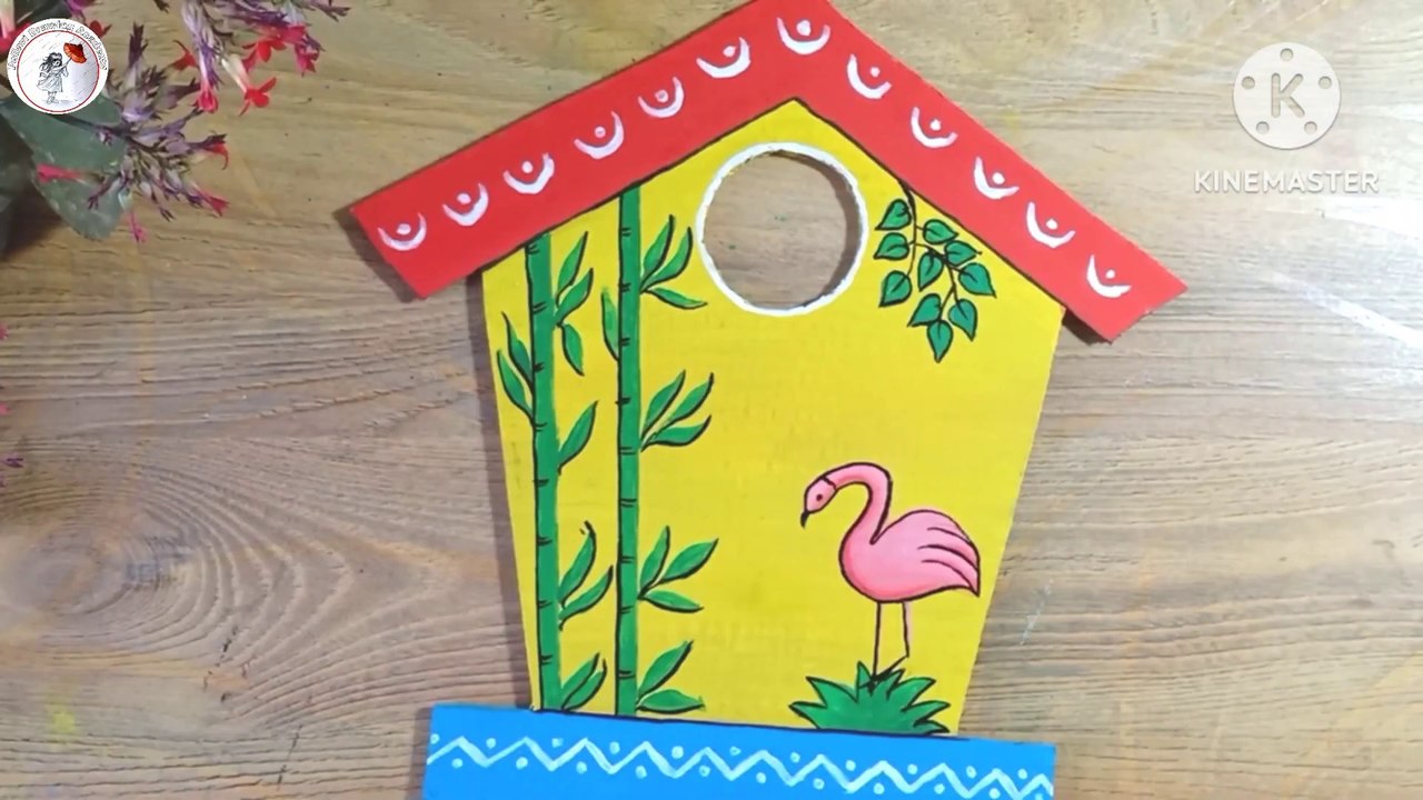 How to make wall hanging mini house craft __ how to make house craft