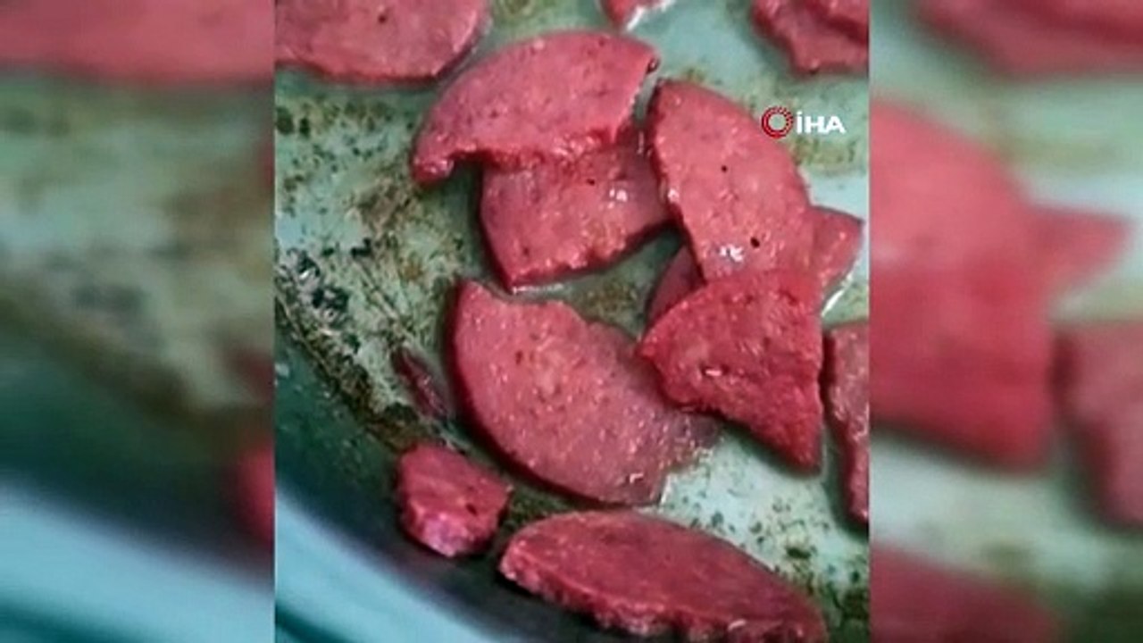 Marketten alınan sucuğun içinden çıkanlar mide bulandırdı