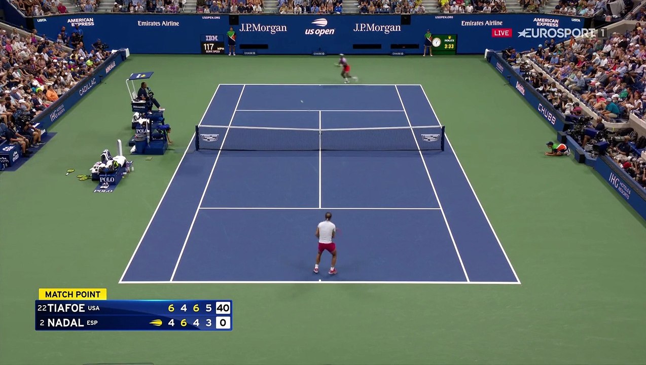 Sensationnel Tiafoe la balle de match en vidéo Vidéo Dailymotion