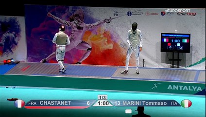 Maximilien Chastanet en bronze après sa défaite face à Tommaso Marini