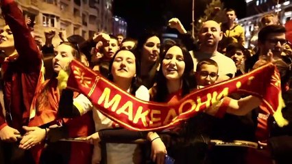 Les joueurs de la Macédoine du Nord accueillis en héros à Skopje