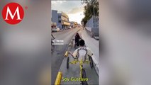 En Querétaro, joven con discapacidad pide ayuda para recuperar bici robada en la que se traslada