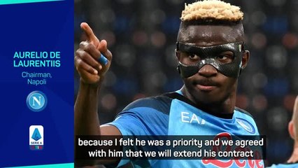 Napoli chairman not ruling out Osimhen sale as he attempts to extend striker's contract